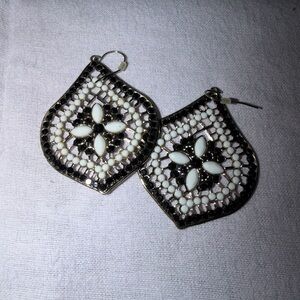 Elegant White and Black Earrings